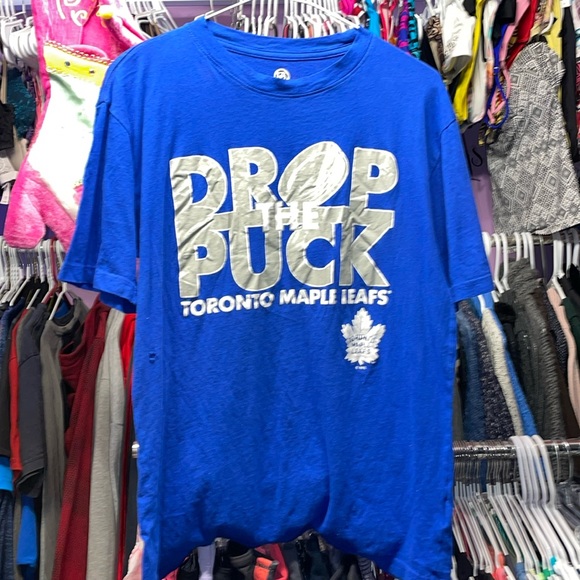 Toronto Maple Leafs Drop the Puck tshirt blue and white see photos size M - Picture 1 of 7